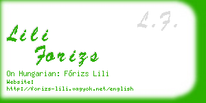 lili forizs business card
